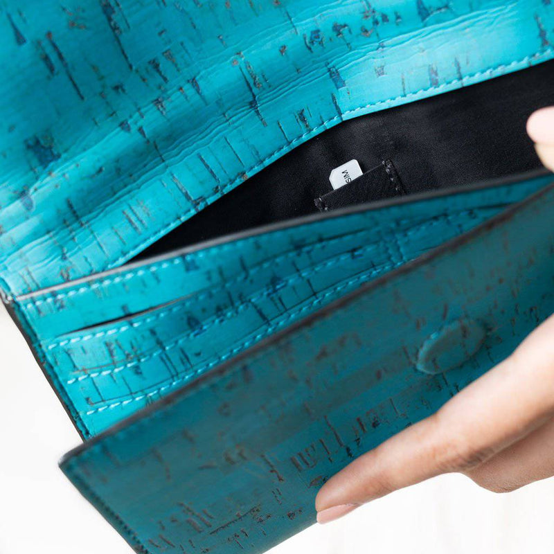 Buy Ela Trifold wallet - Teal | Shop Verified Sustainable Products on Brown Living
