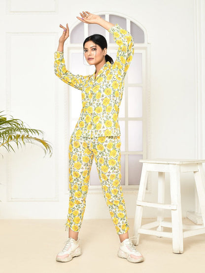 Elaura Handprinted Cotton Co - Ord Sets Women – Womens Co - Ord Sets by Expressions By UV available on Brown Living™. S . SKU: UVBLISSCOY0015 - S_24BL1779. Img 2.