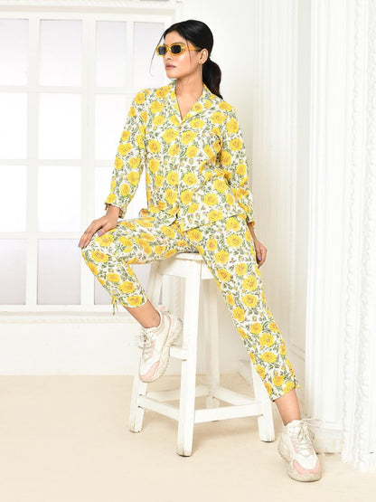 Elaura Handprinted Cotton Co - Ord Sets Women – Womens Co - Ord Sets by Expressions By UV available on Brown Living™. S . SKU: UVBLISSCOY0015 - S_24BL1779. Img 1.
