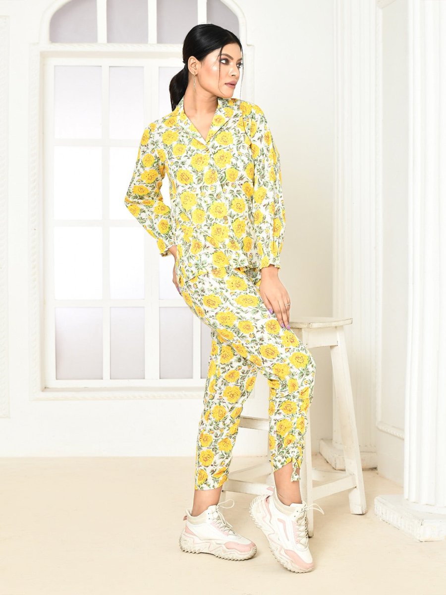 Elaura Handprinted Cotton Co - Ord Sets Women – Womens Co - Ord Sets by Expressions By UV available on Brown Living™. S . SKU: UVBLISSCOY0015 - S_24BL1779. Img 5.