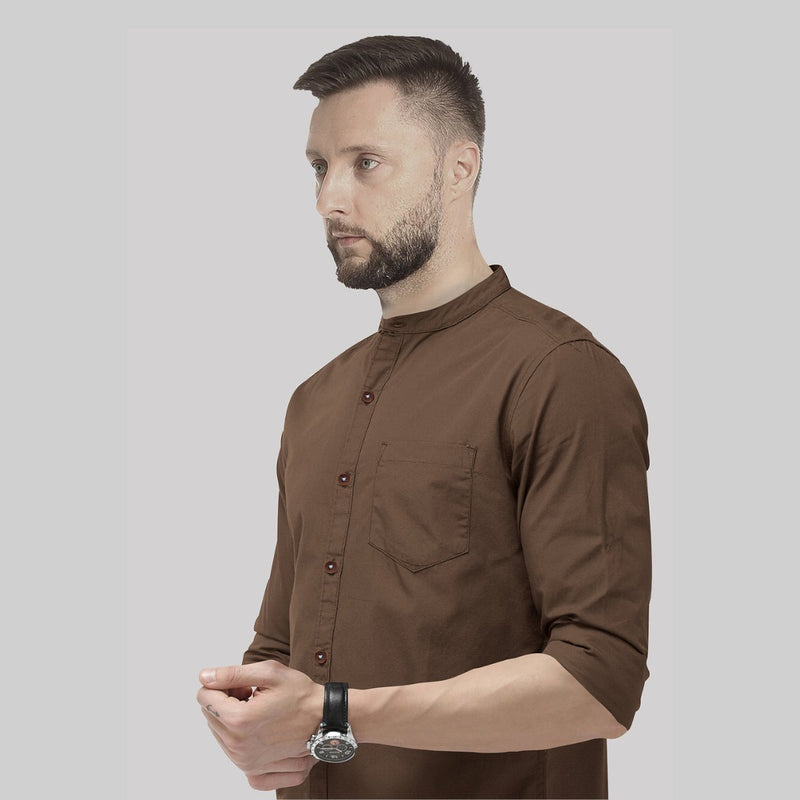 Buy Elegant Hemp Shirt in Brown | Shop Verified Sustainable Mens Shirt on Brown Living™