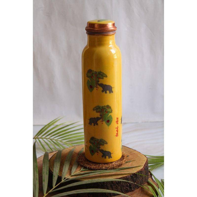 Elephant In Jungle Copper Bottle with Copper Purity Certificate | Verified Sustainable by Brown Living™