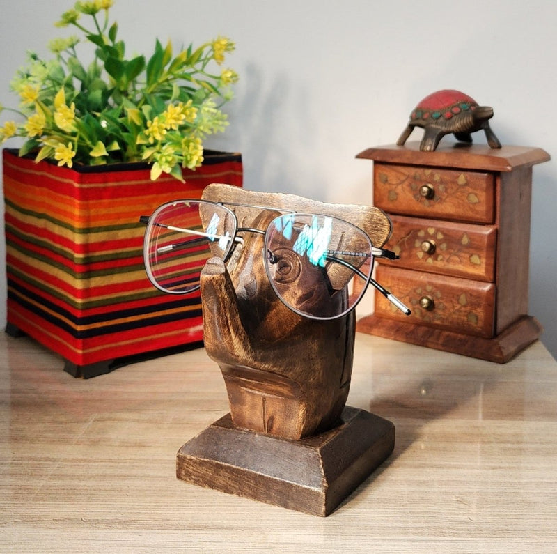 Buy Elephant Lovers Gift- Wooden Unisex Spectacle Holder | Shop Verified Sustainable Table Decor on Brown Living™