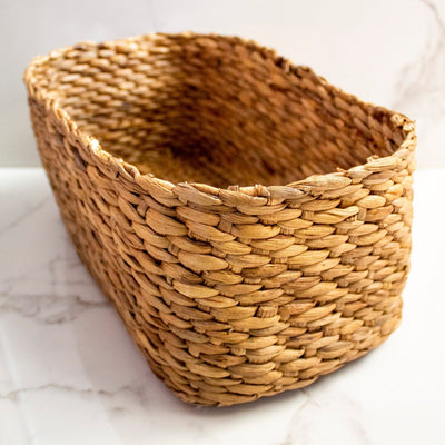 Elliptical Water Hyacinth Basket – Baskets & Boxes on Brown Living™. SKU: SC0109. Img 2.