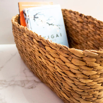 Elliptical Water Hyacinth Basket – Baskets & Boxes on Brown Living™. SKU: SC0109. Img 3.
