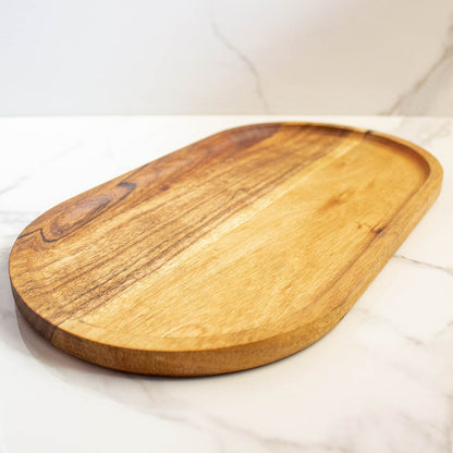 Elliptical Wooden Tray | Verified Sustainable by Brown Living™