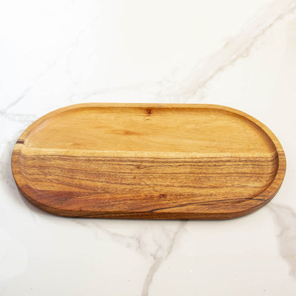 Elliptical Wooden Tray | Verified Sustainable by Brown Living™