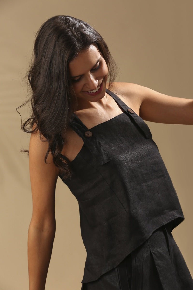 Buy Elm Dungaree Top - Black | Shop Verified Sustainable Womens Top on Brown Living™