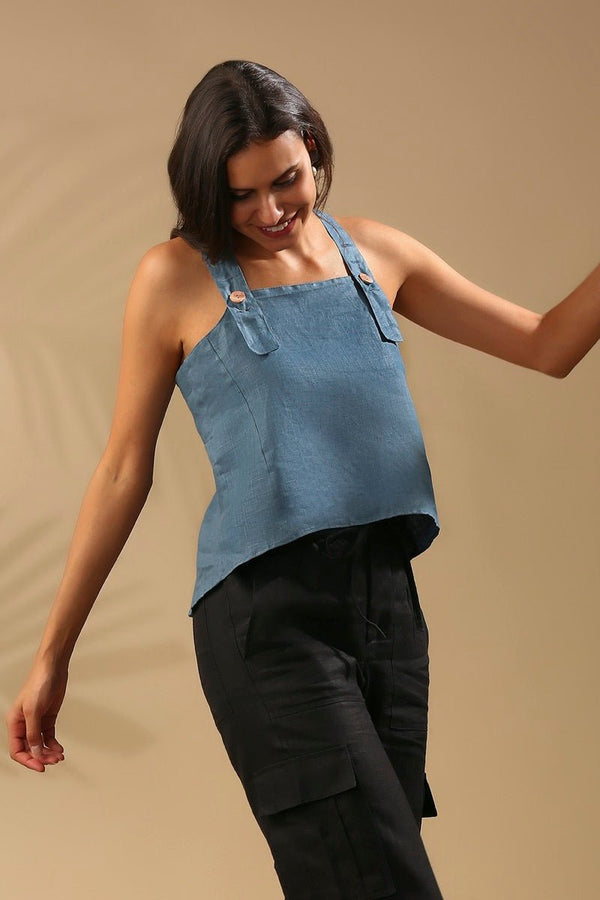 Buy Elm Dungaree Top - Grey | Shop Verified Sustainable Womens Top on Brown Living™
