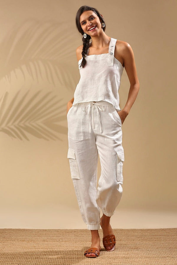 Buy Elm Dungaree Top - White | Shop Verified Sustainable Womens Top on Brown Living™