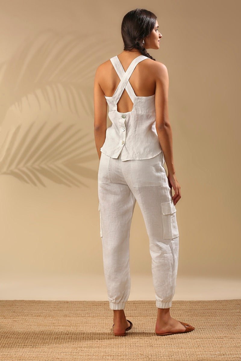 Buy Elm Dungaree Top - White | Shop Verified Sustainable Products on Brown Living