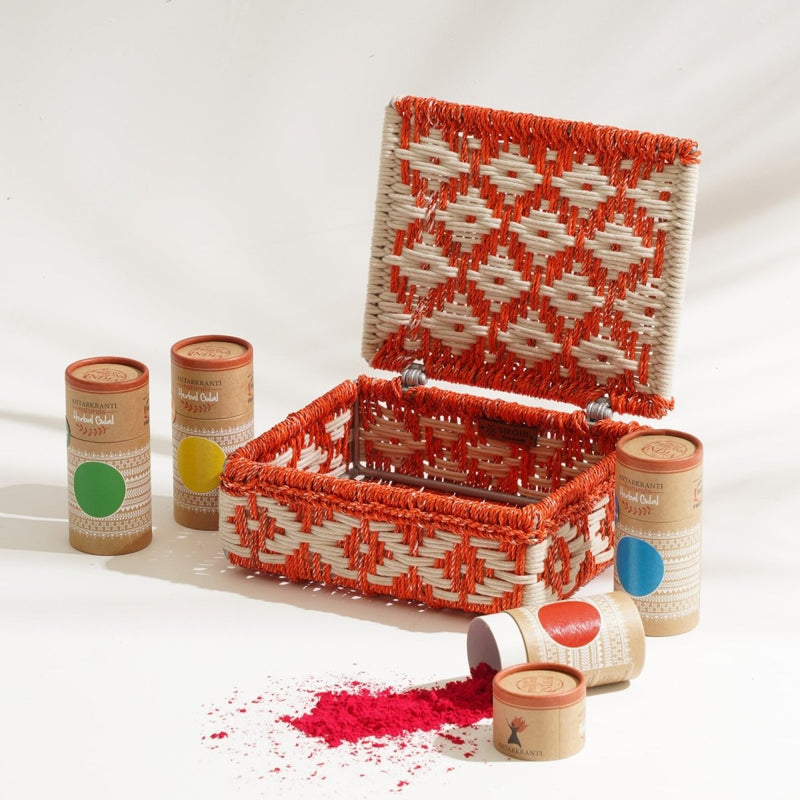 Buy Enam Holi Gift Hamper | Set of 5 | Handcrafted Gift Box | Organic Colors | Shop Verified Sustainable Gift Hampers on Brown Living™