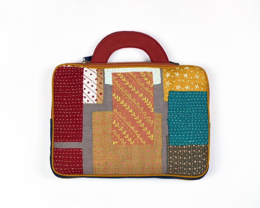 Enchanted Garden Sashiko Laptop Sleeve | Verified Sustainable by Brown Living™