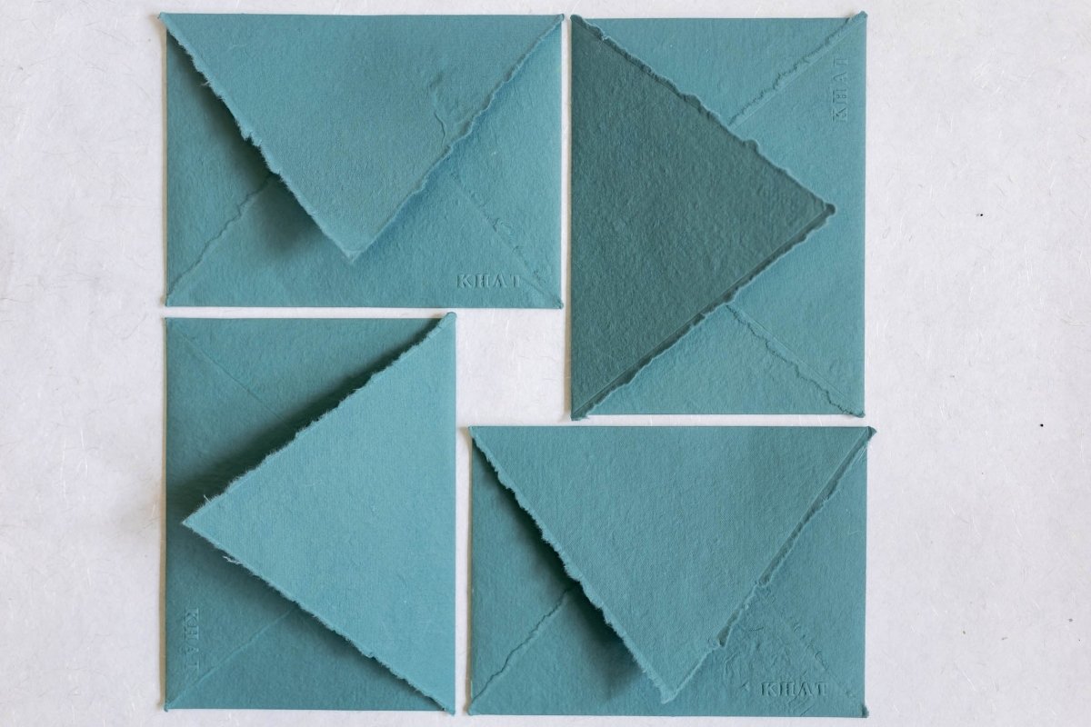 Enfolded In Love - Dusty Blue Handmade Paper Envelopes – Envelopes on Brown Living™. SKU: SR0016. Img 3.