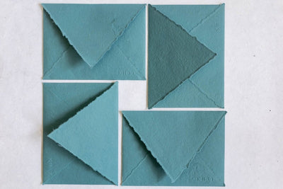 Enfolded In Love - Dusty Blue Handmade Paper Envelopes – Envelopes on Brown Living™. SKU: SR0016. Img 3.