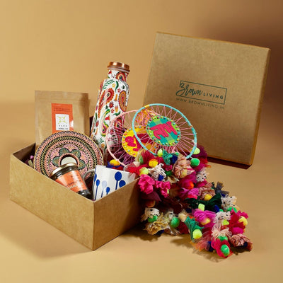 Epic Festive Essentials Gift Hamper - Diwali – Gift Giving on Brown Living™. SKU: epic - diwali - essentials - hamper - 1. Img 1.