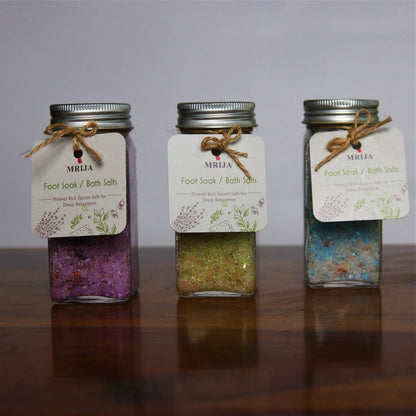 Epsom Bath Salts with Himalayan Pink Salt crystals and Aromatic Essential Oils - Set of 3 | Verified Sustainable by Brown Living™