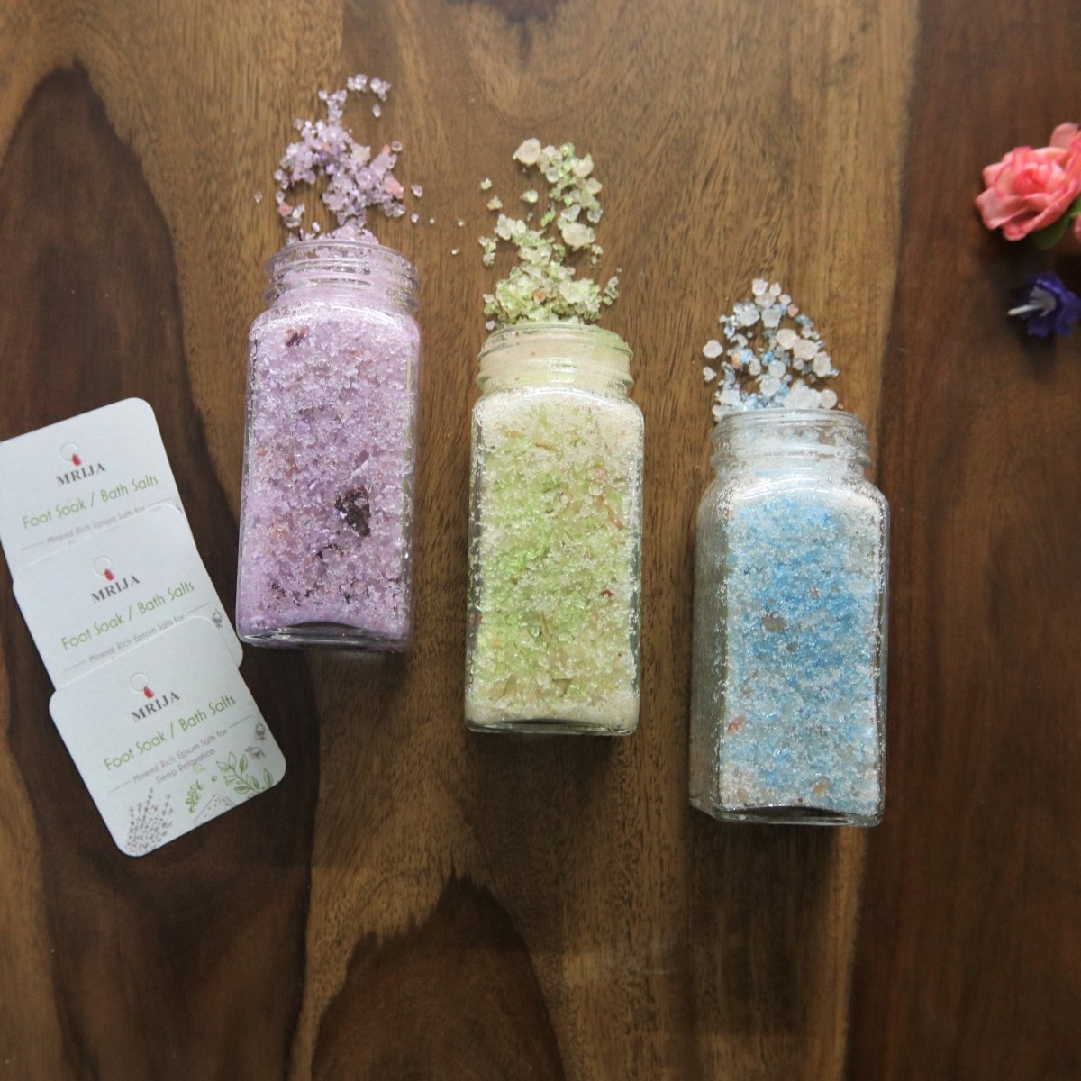 Epsom Bath Salts with Himalayan Pink Salt crystals and Aromatic Essential Oils - Set of 3 | Verified Sustainable by Brown Living™