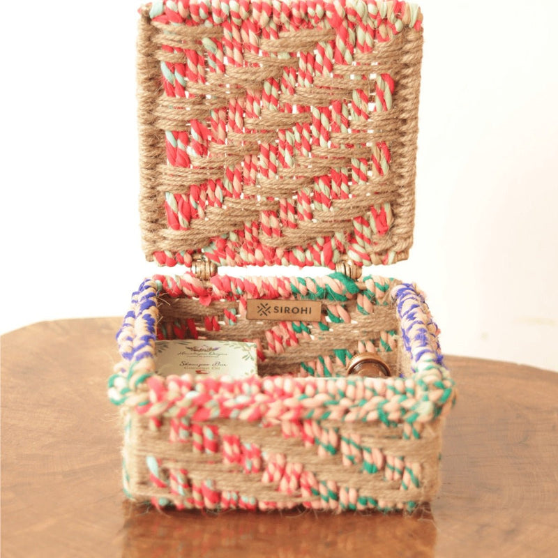 Buy Essence Upcycled Textile Box | Jewellery Box | Shop Verified Sustainable Baskets & Boxes on Brown Living™