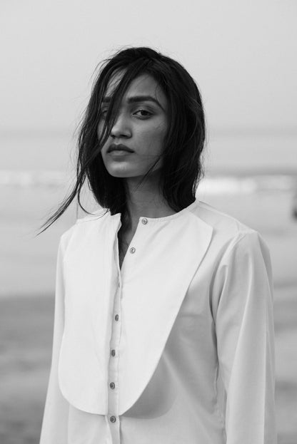 Eva Formal White Poplin Shirt | Verified Sustainable by Brown Living™