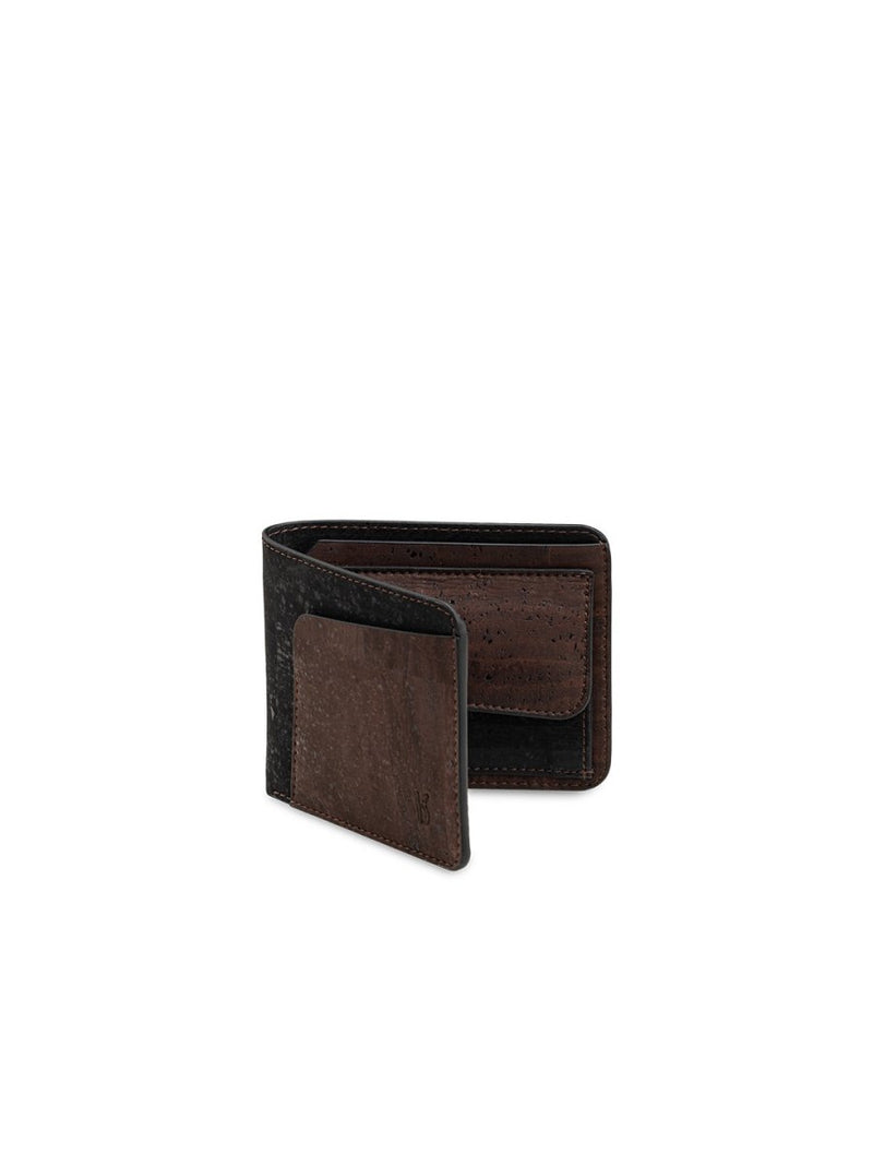 Buy Evaan Men's Bi-Fold Cork Wallet - Midnight Black | Shop Verified Sustainable Products on Brown Living