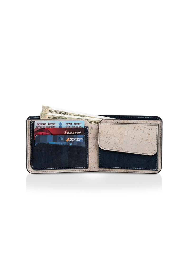 Buy Evaan Men's Bi-Fold Cork Wallet - Prussian Blue | Shop Verified Sustainable Products on Brown Living