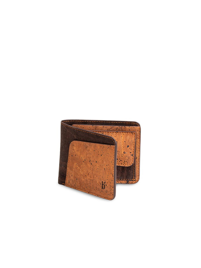 Buy Evaan Men's Bi-Fold Cork Wallet - Woodland Brown | Shop Verified Sustainable Mens Wallet on Brown Living™