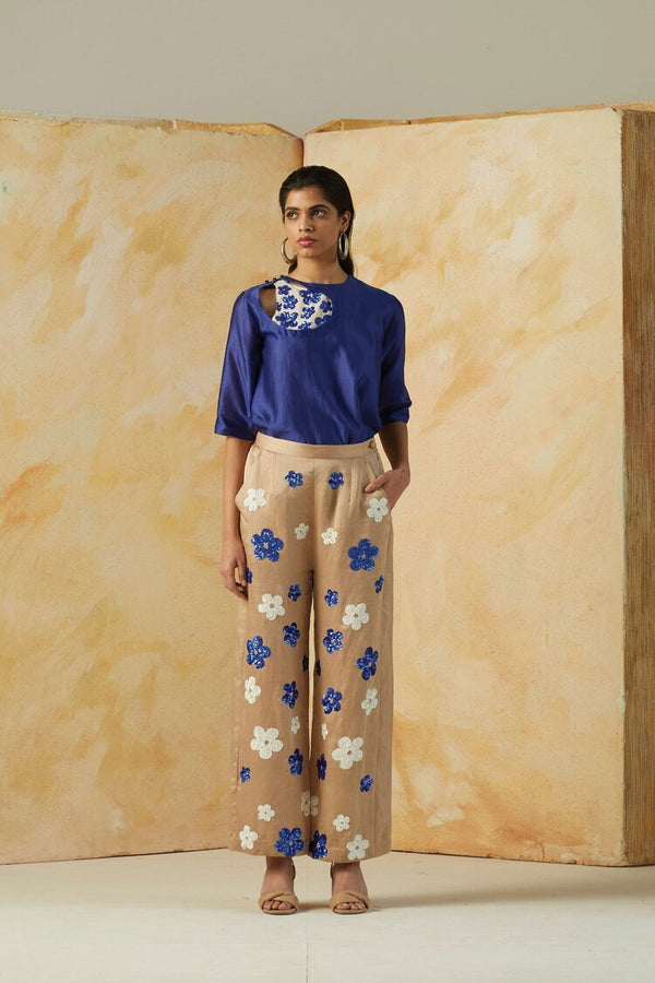 Buy Evelyn Embroidered Trouser | Shop Verified Sustainable Womens Trousers on Brown Living™