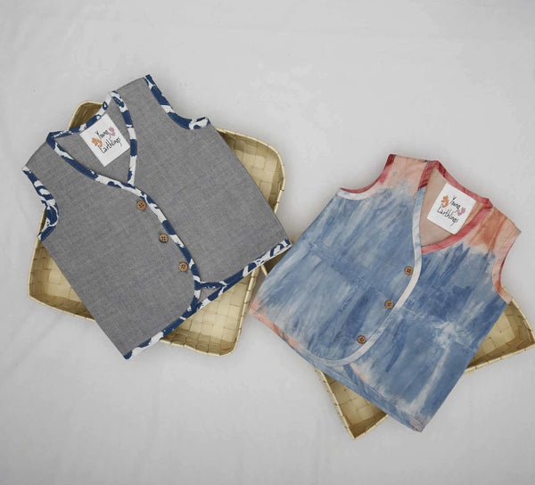 Buy Evening Sky Newborn Jhabla Set | Shop Verified Sustainable Kids Daywear Sets on Brown Living™