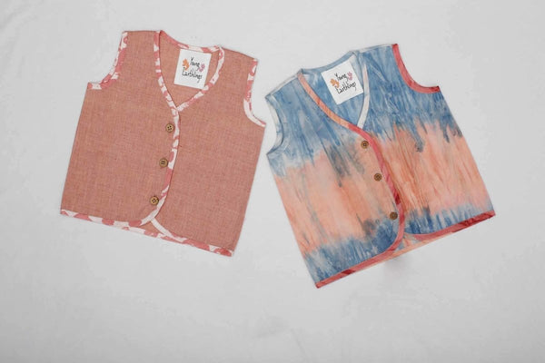 Buy Evening Sky Newborn Jhabla Set of 2 | Shop Verified Sustainable Kids Daywear Sets on Brown Living™