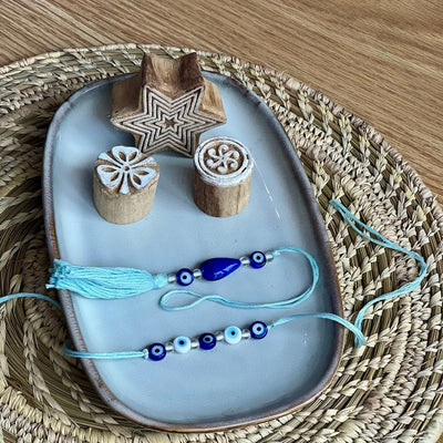 Evil Eye Rakhi & Lumba Set – Rakhi on Brown Living™. SKU: GRERA08. Img 2.