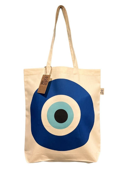 Evil Eye Recycled Tote Bag | Verified Sustainable by Brown Living™