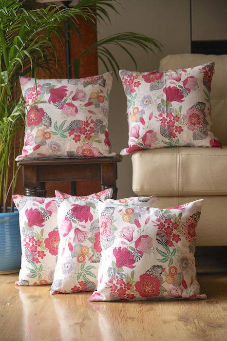 Buy Exclusive Handmade Cushion Cover - Pink Blossom - 16x16 Inches | Shop Verified Sustainable Products on Brown Living