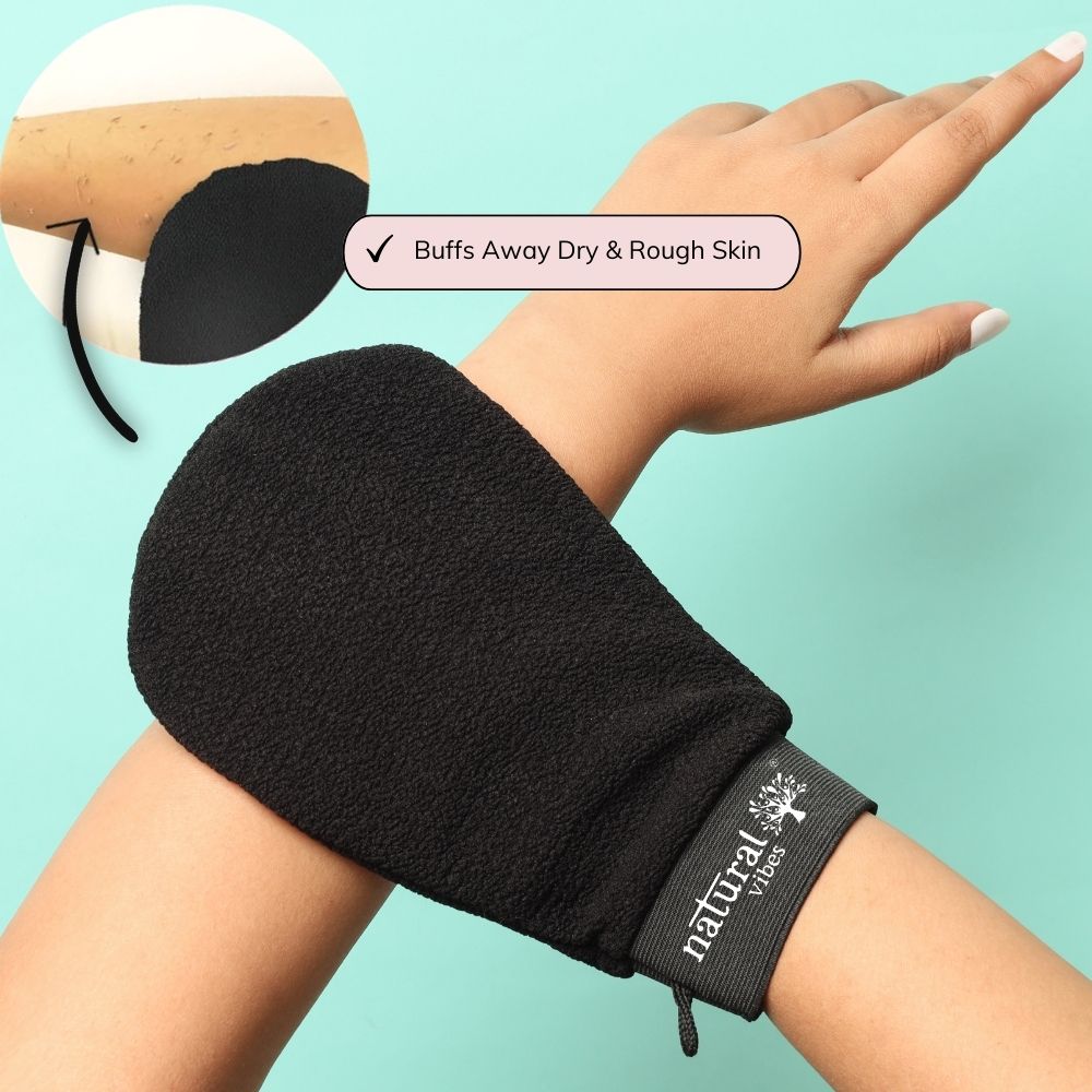 Exfoliating & Scrubbing Glove for Smooth Skin & Cellulite Reduction – Body Scrub by Natural Vibes available on Brown Living™. . SKU: NV_exfoliating_glove. Img 3.