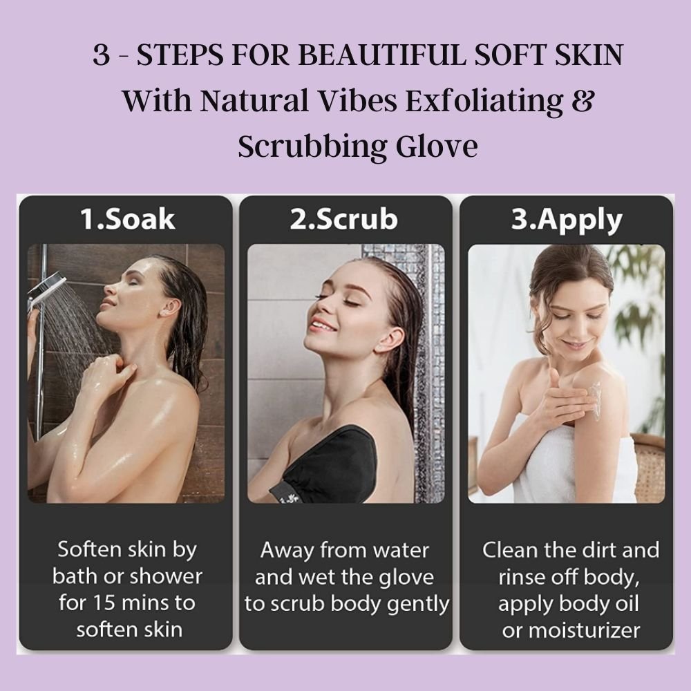 Exfoliating & Scrubbing Glove for Smooth Skin & Cellulite Reduction – Body Scrub by Natural Vibes available on Brown Living™. . SKU: NV_exfoliating_glove. Img 4.