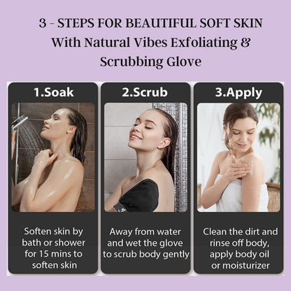 Exfoliating & Scrubbing Glove for Smooth Skin & Cellulite Reduction – Body Scrub by Natural Vibes available on Brown Living™. . SKU: NV_exfoliating_glove. Img 4.