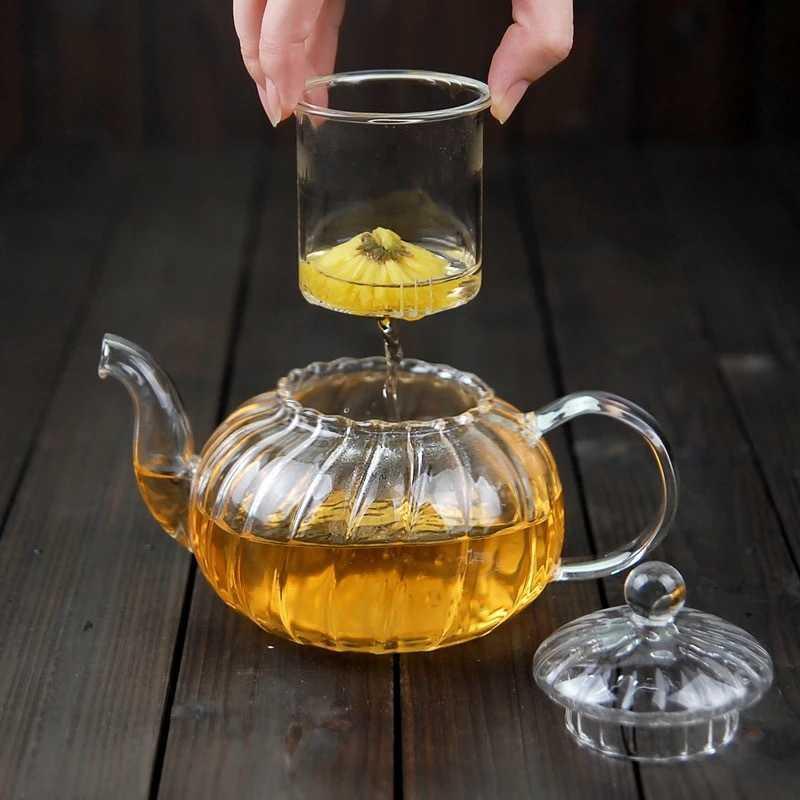 Exquisite Victorian Glass Kettle With Infuser - A Must - Have for Tea Lovers | Verified Sustainable by Brown Living™