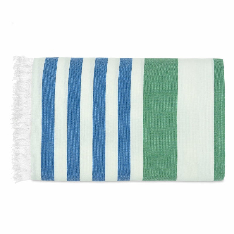 Buy Extra Large Cabana Turkish Towel - Blue, Green, 1 | Shop Verified Sustainable Bath Linens on Brown Living™
