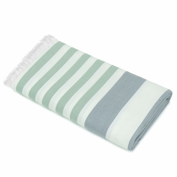Buy Extra Large Cabana Turkish Towel - Light Green, Grey, 1 | Shop Verified Sustainable Bath Linens on Brown Living™