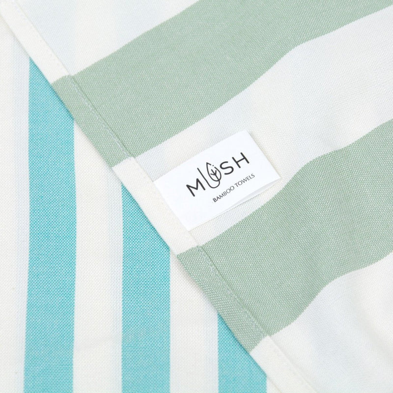 Buy Extra Large Cabana Turkish Towel - Turquoise & Light Green, 1 | Shop Verified Sustainable Products on Brown Living