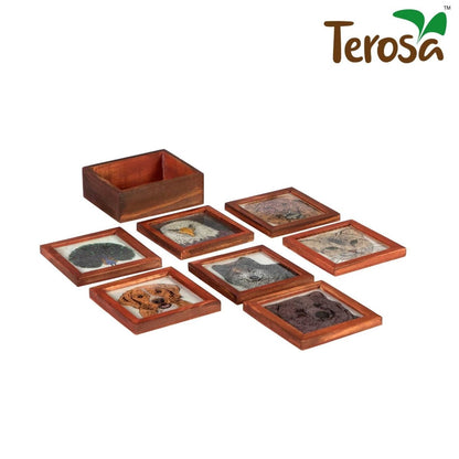 Fab Fauna Coaster Set III Wooden Handicraft | Verified Sustainable by Brown Living™