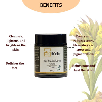 Face Mask Scrub - Pure, Organic Exfoliation – Face Pack on Brown Living™. SKU: SKIE12. Img 4.