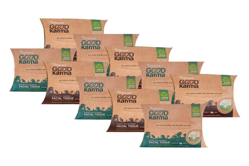 Buy Facial Tissues Pillow box - Pack of 10 | Shop Verified Sustainable Face Tissue on Brown Living™