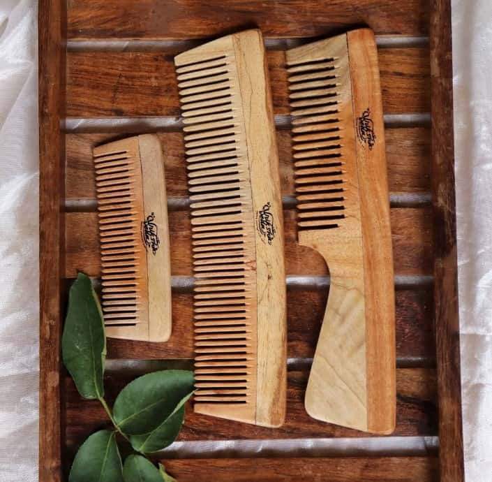 Family Set of Neem Wood Combs | Verified Sustainable by Brown Living™