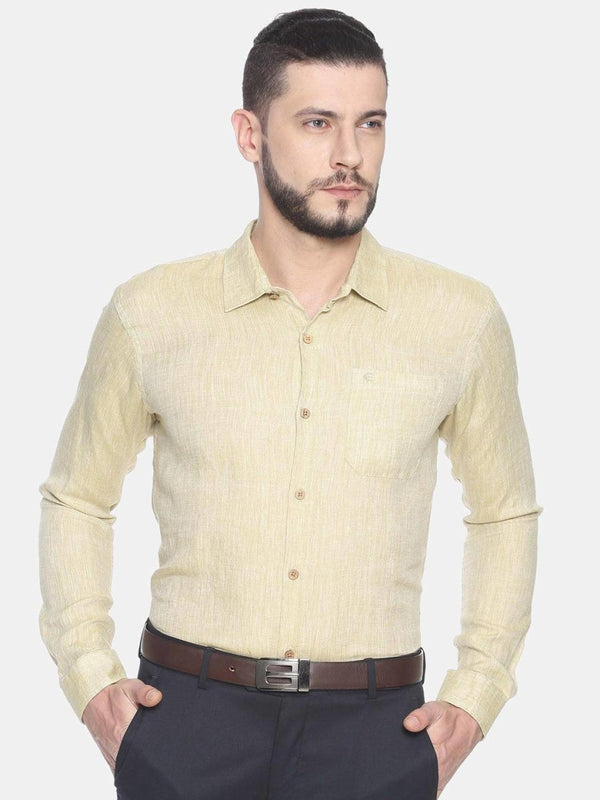 Buy Fawn Colour Slim Fit Hemp Formal Shirt | Shop Verified Sustainable Products on Brown Living