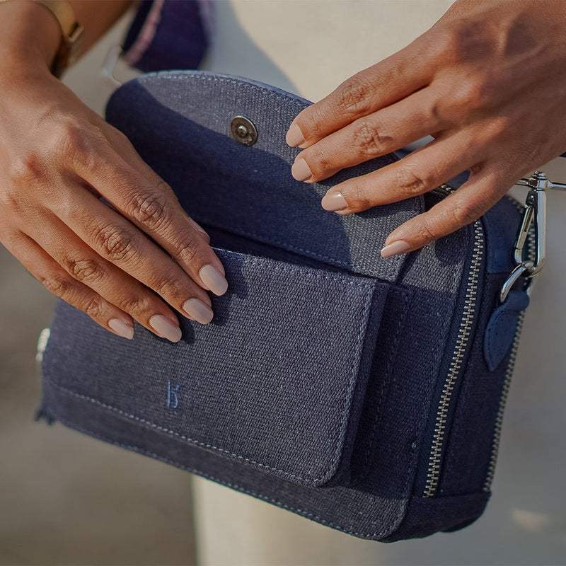 Fay Cork Crossbody - Denim and Blue | Verified Sustainable Sling bag on Brown Living™