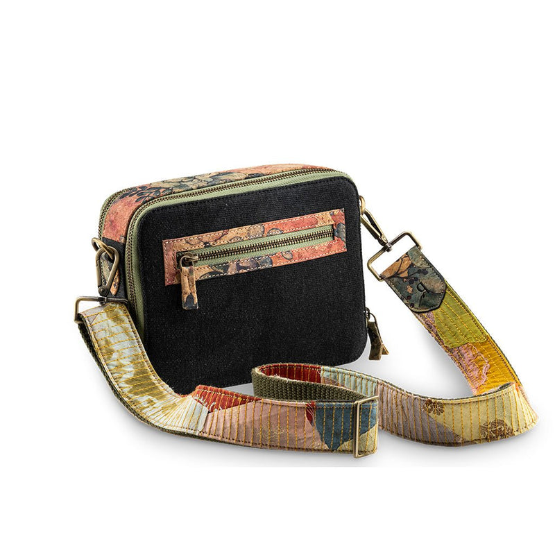Fay Cork Crossbody - Floral and Black | Verified Sustainable Womens Bag on Brown Living™