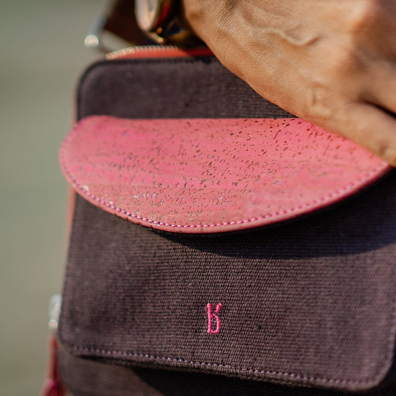 Fay Cork Crossbody - Pink and Purple | Verified Sustainable Sling bag on Brown Living™