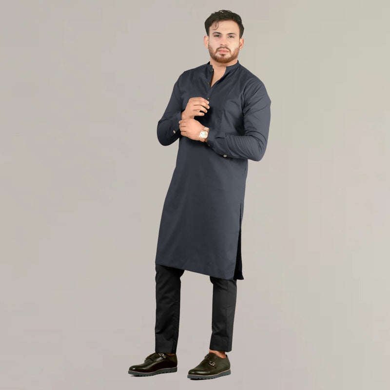 Buy Festive Hemp Kurta in Black Colour | Shop Verified Sustainable Products on Brown Living