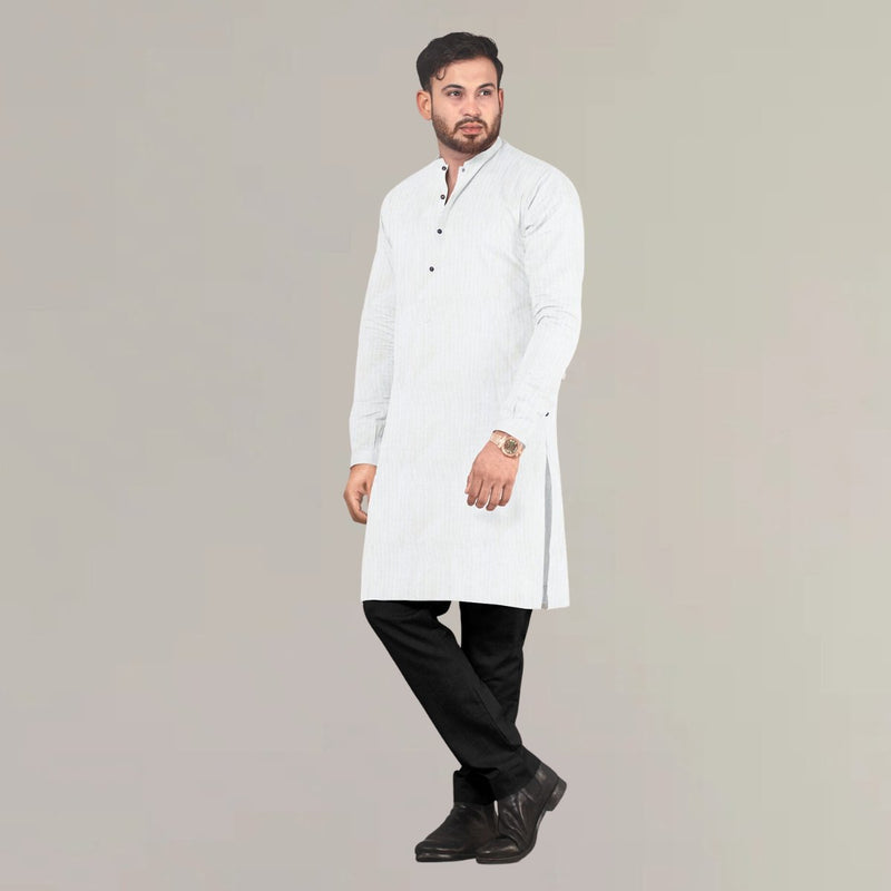 Buy Festive Hemp Kurta in White Colour | Shop Verified Sustainable Products on Brown Living